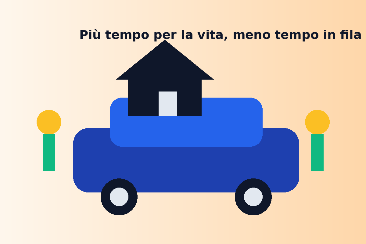 Illustrazione di una coppia con auto moderna e una casa sullo sfondo
