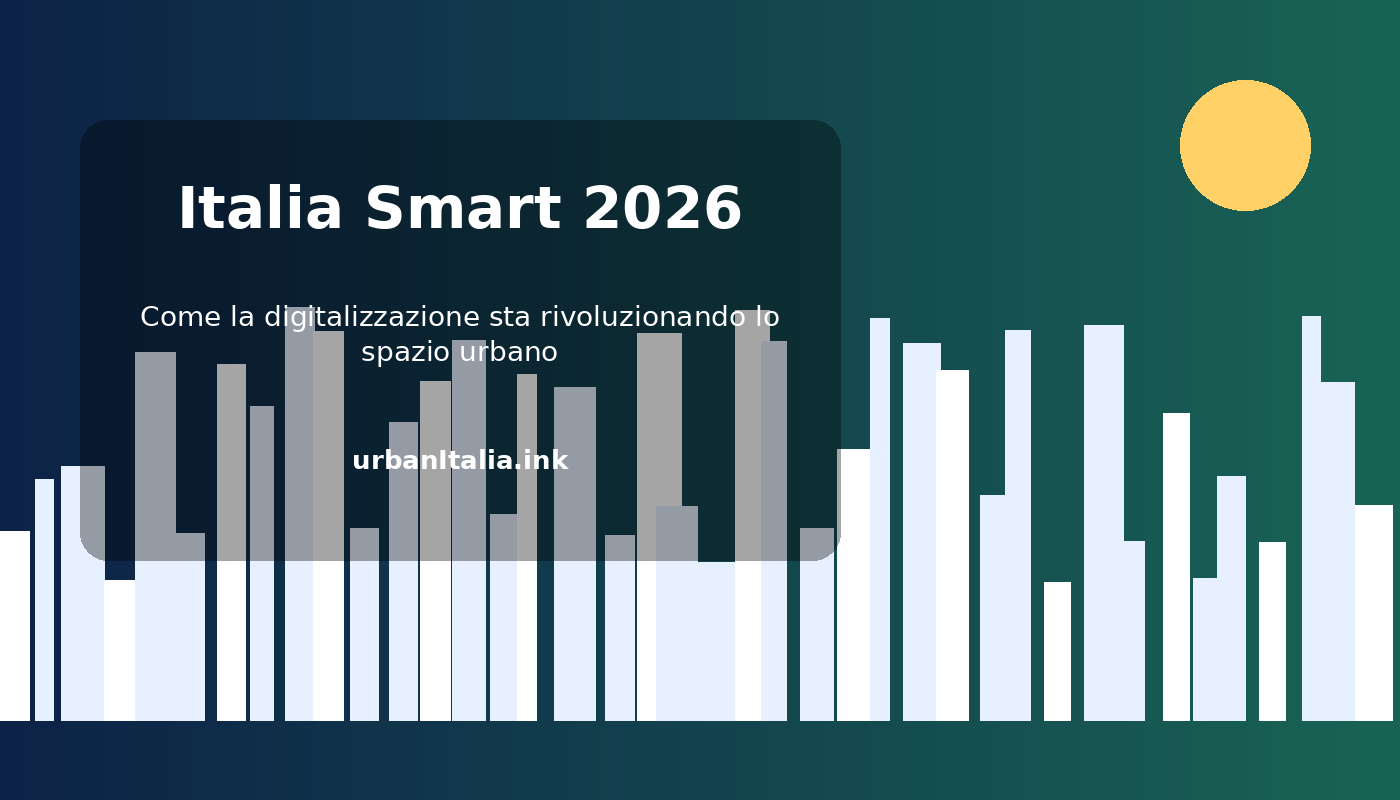 Illustrazione di una skyline italiana con titolo Italia Smart 2026